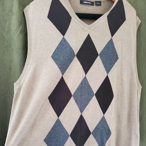Men's khaki sweater vest